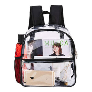Mochila transparente de PVC con cremallera, mochila escolar para estudiantes, mochila portátil para uso en exteriores - Product Image 5