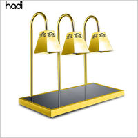 Lampe chauffante commerciale Lampe de table télescopique en acier inoxydable à 3 têtes Finition or rose noir Restaurant Buffet Nourriture Station chaude