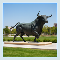 Statue de taureau en bronze sur mesure, grande taille, pour jardin extérieur, en métal