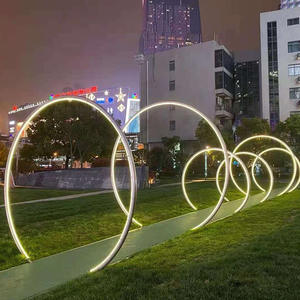 Aço inoxidável LED Luminous Spray dispositivo moderno interativo diversões equipamentos Water Mist Gate para Scenic Area Park Fibra de Vidro - Product Image 4