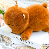 Faible MOQ pour la personnalisation : Adorable ours en peluche couché, super doux et moelleux, ours en peluche brun, animal en peluche en gros