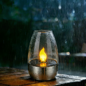 Bougie LED sans flamme à piles rechargeables solaires, étanche, à effet vacillant, pour la décoration du jardin et du camping - Product Image 1
