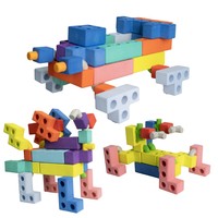 Riesige Bausteine spielen Spaß Kinder fahren auf grünem Roboter hund EVA Foam Building Brick Toy