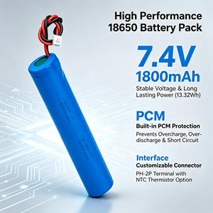 แบตเตอรี่ลิเธียมไอออนทรงกระบอกแบบชาร์จได้ 18650 7.4V 1800mAh ชุด 2S พร้อมสายไฟสำหรับของเล่น - Product Image 4