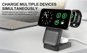 QC3.0 3-in-1 Magnetic Charger Multi-Function Foldable Wireless Charging Station for iPhone Smart Watch <strong>Headset</strong> 9V/2A Input - Product Image 6