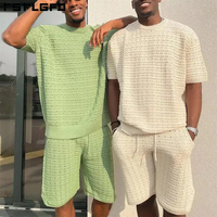 Ensemble de survêtement 2 pièces décontracté pour homme, imprimé, grande taille, manches longues, short, mode, ample, sport, jogging, écologique
