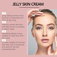 Crème gelée au collagène et à l'acide hyaluronique pour le visage et le cou - Hydratation intense, lissage des ridules, équilibre du sébum, tous types de peau, utilisation de nuit