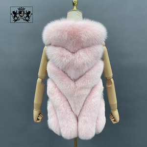 Janefur <strong>Plus</strong> <strong>Size</strong> Winter Warm Women Real Fur Vest High Quality Winter Real Fox Fur <strong>Gilet</strong> <strong>Ladies</strong> Natural Fur Waistcoat - Product Image 2