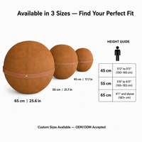 Chaise de yoga avec logo personnalisé, ballon d'équilibre anti-éclatement de 65 cm avec housse lavable et sangle de transport pour la maison et le bureau, ballon de yoga pour la stabilité