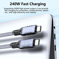 Cable USB4, Cable USB-C a USB-C con Entrega de Energía de 240W, Cable de Alimentación Compatible con USB4 de 20Gbps, Compatible con MacBook, Windows