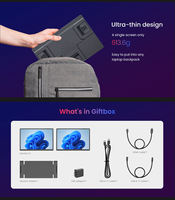 Moniteur LCD de jeu OEM DOM 14 pouces USB Type C, écran portable double, triple, quadruple, moniteur d'extension triple pour ordinateur portable