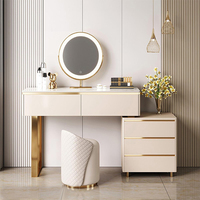 Table de toilette multifonctionnelle moderne à la mode avec miroir et chaise, table intelligente, vente chaude