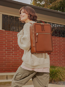 Fabricant personnalisé avec logo Moderne Esthétique Mode Premium Casual Carry on Travel Faux <span class=keywords><strong>Cuir</strong></span> <span class=keywords><strong>Sac</strong></span> <span class=keywords><strong>à</strong></span> <span class=keywords><strong>dos</strong></span> pour ordinateur portable pour Hommes Femmes - Product Image 6