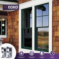 Fenêtre à guillotine EOKO en aluminium anti-ouragan avec verre Low-E et grille intégrée pour les constructeurs