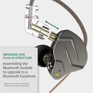 Écouteurs intra-auriculaires KZ ZSN Pro <span class=keywords><strong>pour</strong></span> studio, technologie de transducteur hybride 1DD+1BA, câble détachable améliorable, écouteurs filaires - Product Image 5