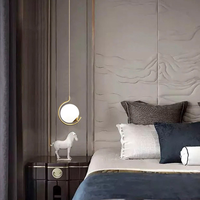 Suspension moderne en verre doré pour chambre à coucher, taille moyenne, hauteur réglable et éclairage LED à intensité variable
