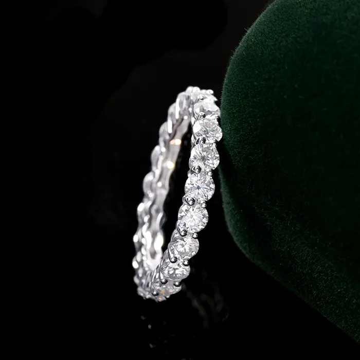 Anéis de bolha dourada 18k, anel feminino de moissanite solitário, anel que corresponde a diamantes, tira de noivado e casamento