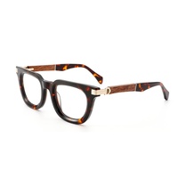 Monture de lunettes classique en écaille de tortue, carrée audacieuse, avec branches en bois, confortable, durable, au design moderne, tendance et élégant, unisexe