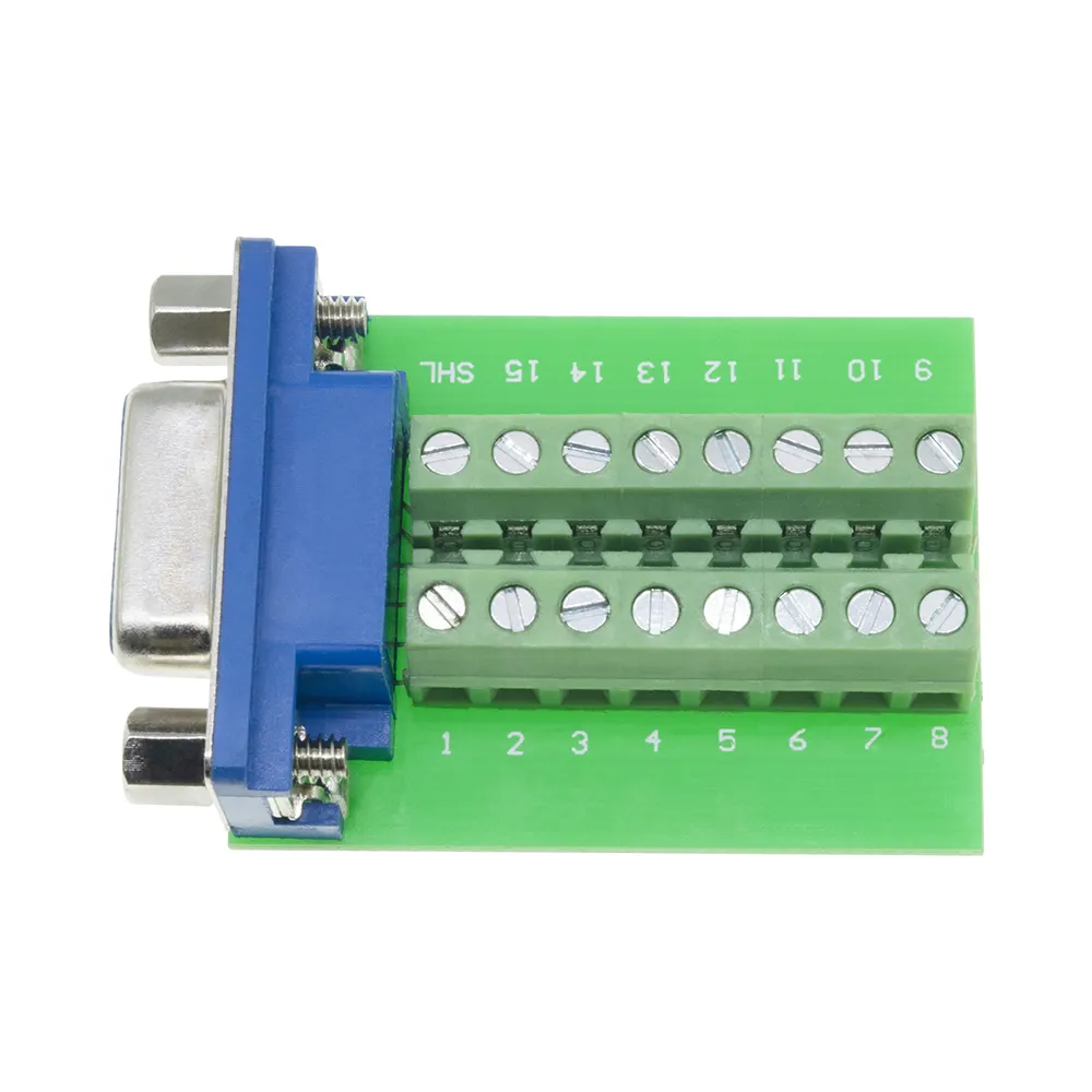 OEM Terminalblock VGA weiblicher Verbinder D-SUB 15 Adapter DB15-Stecker Terminaladapter individuelles Logo für Videoanbindung