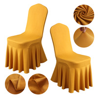 Housse de chaise extensible en mélange polyester spandex, durable, lavable, couleur personnalisée, style uni, pour cérémonie de mariage, banquet, événement