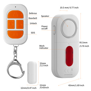 <span class=keywords><strong>Allarme</strong></span> di Sicurezza Multifunzione per Porte e <span class=keywords><strong>Finestre</strong></span> con Telecomando ABS, 125dB Stroboscopico, SOS, Portata 10-20m, 3 Batterie AAA - Product Image 3