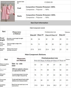 Nuovo Completo Due Pezzi Primavera/Estate 2026 <span class=keywords><strong>per</strong></span> Ragazze: Elegante Giacca a Maniche Lunghe con Risvolto e <span class=keywords><strong>Pantaloni</strong></span> a Gamba Larga Plissettati (Poliester) - Product Image 4