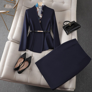 Women's Suit Set Satin Spandex Anti-Wrinkle Formal Commute Workwear YX-8023 - Product Image 2