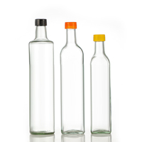 Bouteille d'huile d'olive en verre de luxe 100ml 250ml 500ml 750ml 1000ml Ambre Vert foncé Clair Cuisine Huile de cuisson Bouteille en verre avec bouchon