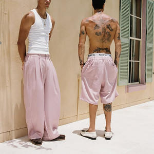 Özel erkek kısa pantolon rahat Pleats uzun pantolon plise erkek elbise resmi pantolon pantolon - Product Image 6