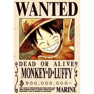 Affiche murale vintage en papier kraft rétro, série Wanted de Luffy, dessin animé adorable, décoration murale pour la maison, vente chaude, personnalisable - Product Image 4