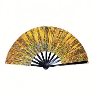 Abanico Plegable de Tela de 13 Pulgadas con Logotipo Holográfico Personalizado, Abanico Grande para Regalo Promocional - Product Image 5