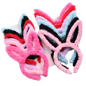 Plush Rabbit Ear Hairband HONMEET Plush Bunny Ears Hairband Soft Fleece Fabric Oreille De Lapin Costume