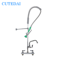 Industrial Style Long Neck Commercial Bar Deck Mount Sprüh armatur Messing Küchen spüle Vor spülung Wasserhahn für Hotels 2 Löcher
