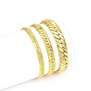 CM 주얼리 도매 유니섹스 황동 힙합 두꺼운 체인 24k 금도금 사우디아라비아 두바이 팔찌 - Product Image 1