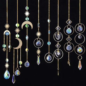 Vente en gros d'attrape-soleil en cristal accessoires suspendus soleil et lune attrape-soleil en cristal carillon éolien décoration de jardin - Product Image 1