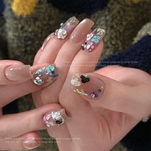 1 Frasco <span class=keywords><strong>de</strong></span> Lentejuelas Brillantes para <span class=keywords><strong>Uñas</strong></span> con Diseño <span class=keywords><strong>de</strong></span> Flores, Holográficas, Mixtas, Mini Copos Redondos, Decoración 3D Floral para <span class=keywords><strong>Uñas</strong></span> - Product Image 5