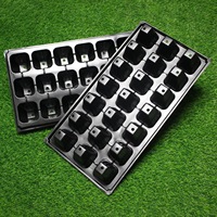 Plateau de semis rectangulaire en plastique noir profond à 21 alvéoles pour arbres forestiers et fleurs