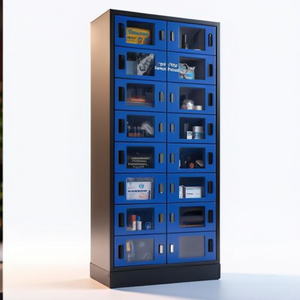 Gabinete para Herramientas con Puertas Azules y Paneles de Vidrio para Almacenamiento y Organización - Product Image 2