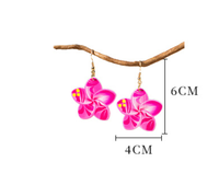 Fashion Plumeria dicat bunga anting menjuntai untuk wanita akrilik Resin pernyataan anting menjuntai