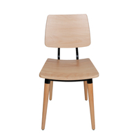 Chaise de salle à manger en bois de hêtre avec assise et dossier en contreplaqué stratifié, mobilier scandinave moderne pour usage commercial et domestique