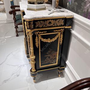 Armoire de table <span class=keywords><strong>console</strong></span> de salon de sculpture à la main en marbre en bois massif classique français de luxe - Product Image 6