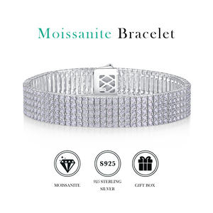 Pass Diamond <span class=keywords><strong>Tester</strong></span> Oro blanco 925 Plata de ley VVS Moissanite Diamond Link Bracelet 2017 - Product Image 3