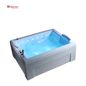 新款热水浴缸水疗浴室按摩浴缸彩色水下灯光平面设计白色现代浴缸按摩排水器