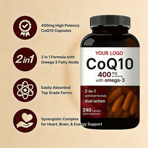 Hochwirksames CoQ10 400mg mit Omega-3-Kapseln 240 Stück 2-in-1-Formel für Herz-, Gehirn- und Energieunterstützung - Product Image 2