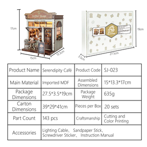 <span class=keywords><strong>Puzzle</strong></span> 3D en bois Maison de Café, certifié CE, Miniature Book Nook, Jouet créatif pour adultes, Vente Flash - Product Image 4
