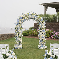 Arche de fleurs blanches HK-UFA010 pour mariage, arche de fleurs artificielles, décoration d'arche de fleurs artificielles, rose, toile de fond artificielle pour mariage
