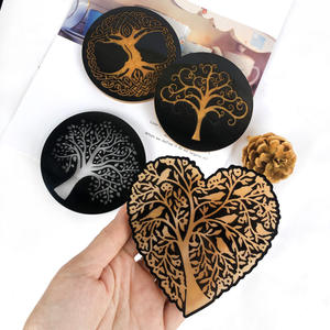 Moldes de fundición de resina hechos a mano para adornos decorativos DIY estilo Ins molde de posavasos de árbol de la vida de silicona 9319-3 - Product Image 1