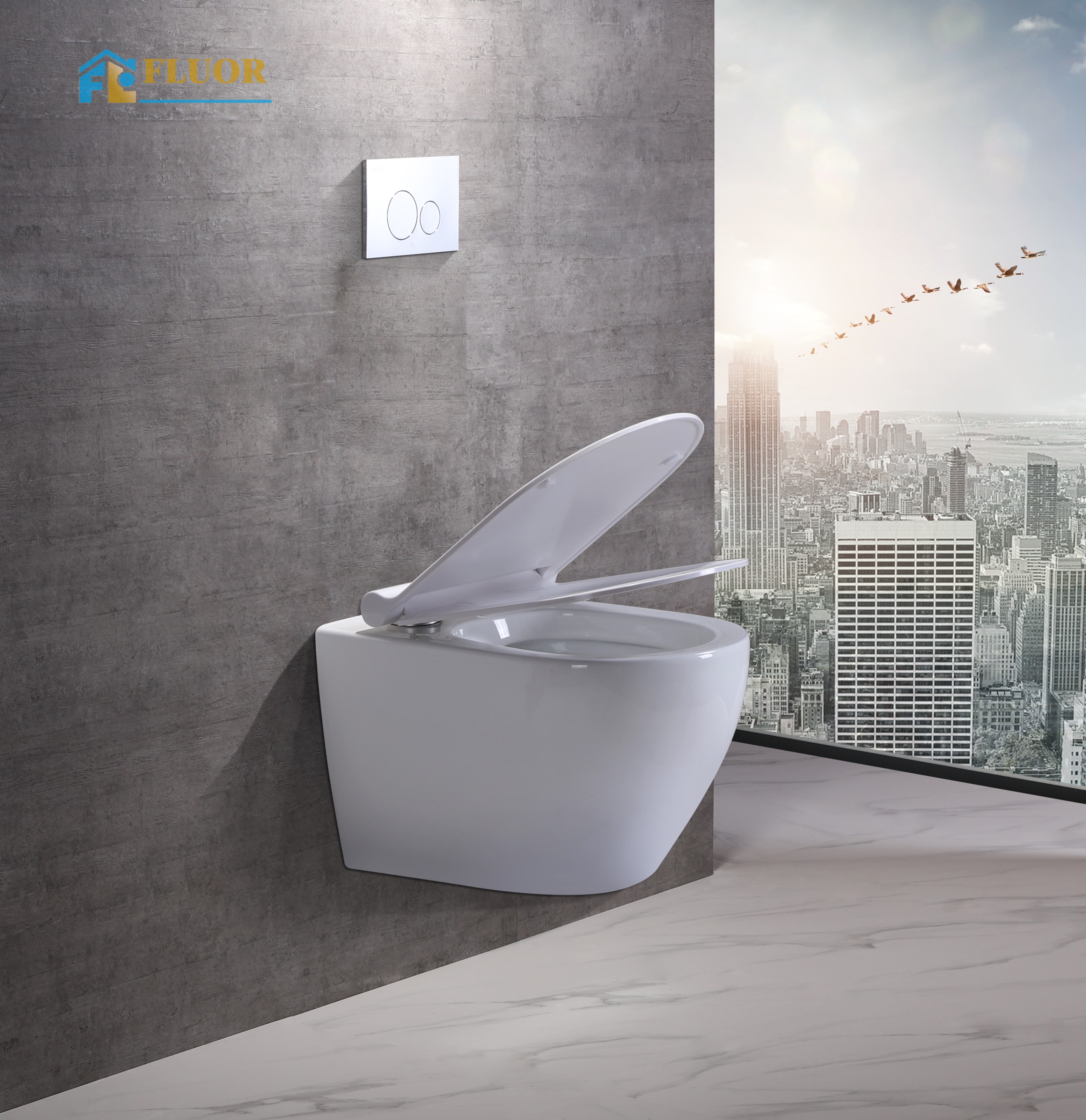 FLUOR Free Sample Inodoros Modernos Water Closet Sanitary Ware Suite