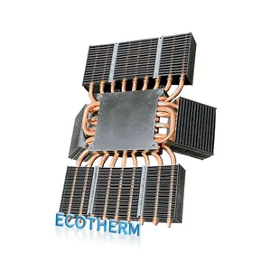 Disipador de calor personalizado cobre 1000mm 1kw 300W 400W 500mm soldadura refrigerada por agua CPU GPU disipador de calor