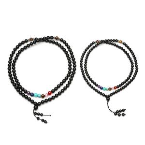 108 budista meditación Mala oración Collar Cuentas mate ónix Chakra pulsera elástica - Product Image 5
